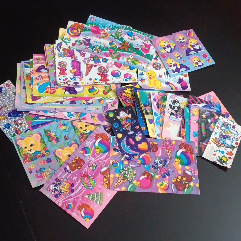 VINTAGE LISA FRANK RETRO STICKERS LOT OF RANDOM SHEETS